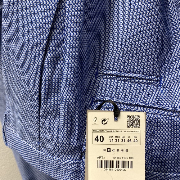 Brand New Men Zara Blue Textured Suit Size 40 Jacket and Size 31 Pants! - Picture 9 of 14